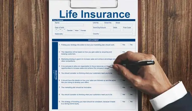 Life insurance form