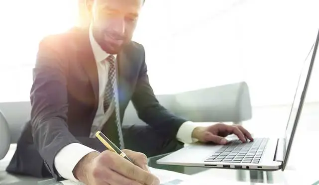 man working on a laptop